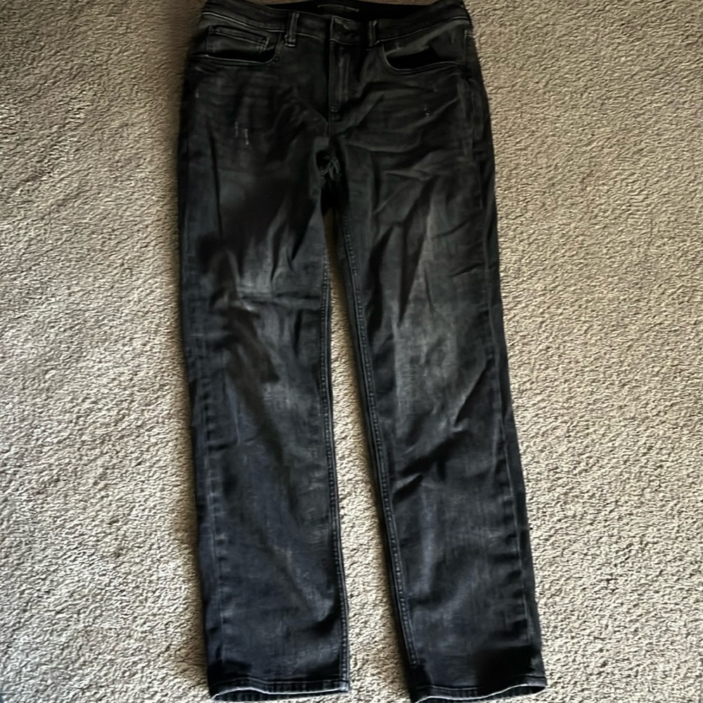 Chicos boyfriend ankle distressed black jeans size 0 which is a 4